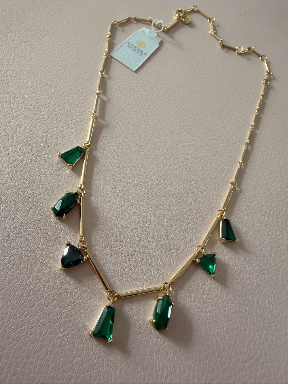 NWT Kendra Scott Gold Blair Strand Necklace in Green Mix